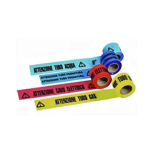 NASTRO SEGNALETICO DA INTERRO GIALLO-GAS 200 M   H.100 MM