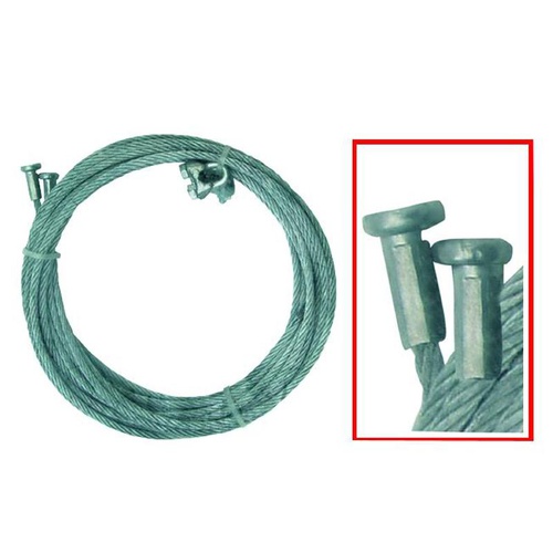 FUNI P/BASCULANTI ZINCATE GANCIO A T/MORSETTO 2,5 M