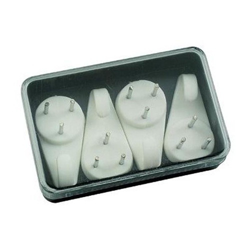 GANCI NYLON A 3 PUNTE ACCIAIO ART.650-SP 4PEZZI BIANCO
