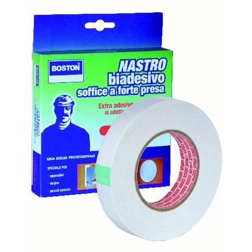 NASTRO BIADESIVO BOSTON SOFFICE BIANCO 5  M   H. 19 MM