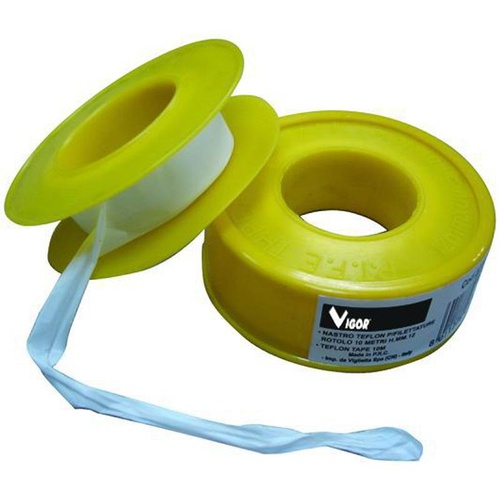 NASTRO TEFLON P/FILETTI VIGOR BASSO ROTOLO 10M   H. 12 MM