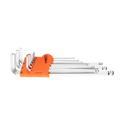 CHIAVI ESAGONALI CON SFERA, 1,5-10MM, SET 9 PEZZI CRV