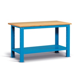 BANCO WORK SMONTATO CON PIANO IN MULTIPLEX 30 MM - DIM. MM  L=1500 P=750 A=882 - COLORE: BLU RAL5012