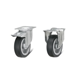 KIT RUOTE IN GOMMA ELASTICA - Ø 125 MM. - COLORE: GRIGIO SCURO